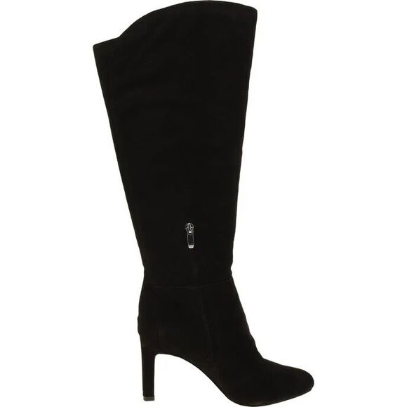 NEW-Wide Calf Nine West Sancha Women's Black 100% Suede Knee High Boots-Size 7 - Picture 3 of 9